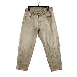 LL Bean Jeans Mens 34 x 29 Relaxed Fit Vintage Tapered Pants Faded Brown Outdoor